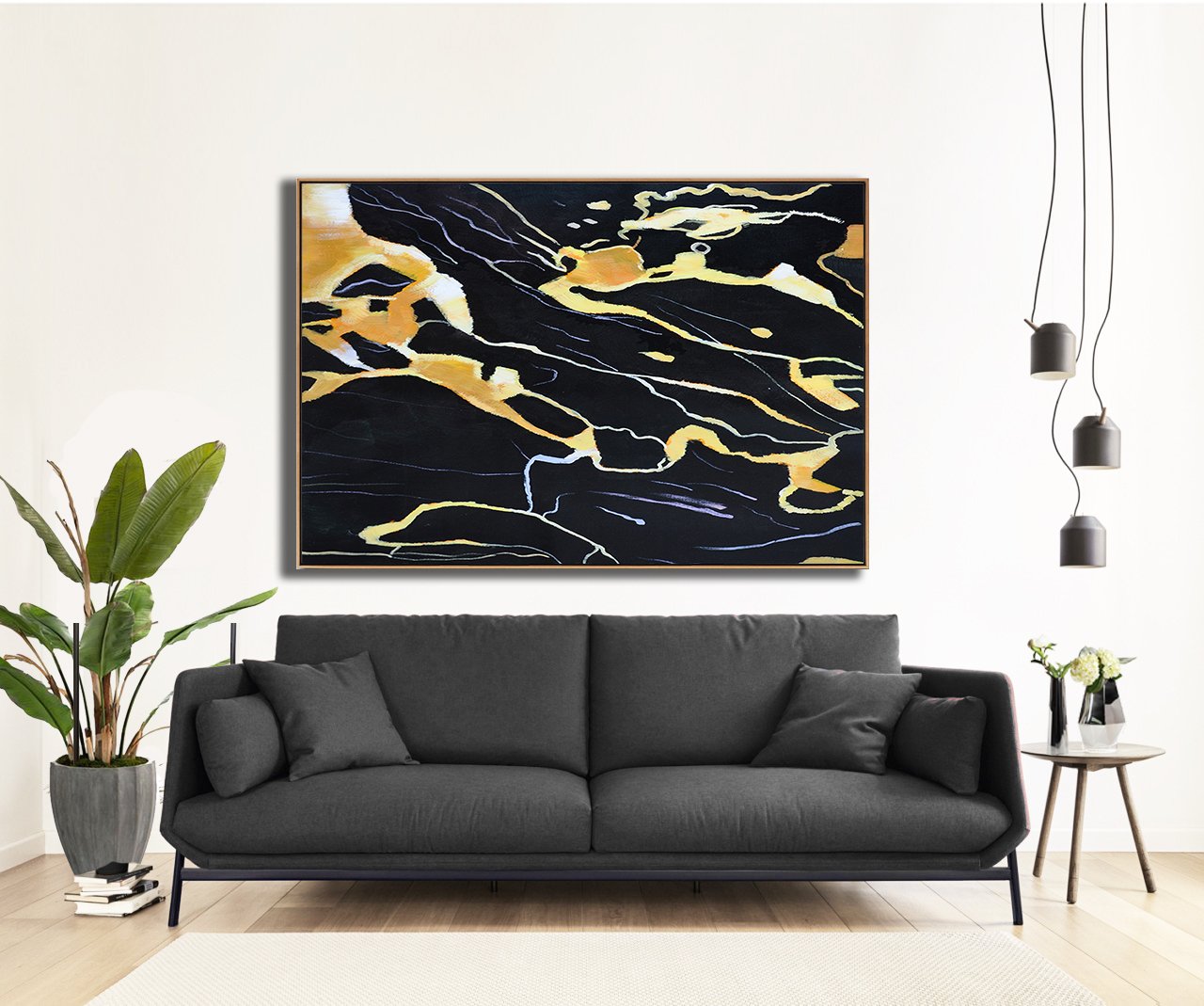 Horizontal Abstract Marble Art #XB118D - Click Image to Close